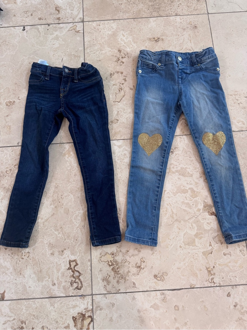 Girls' Skinny Jeans with Gold Heart Patch - bundle polo & cat and jack